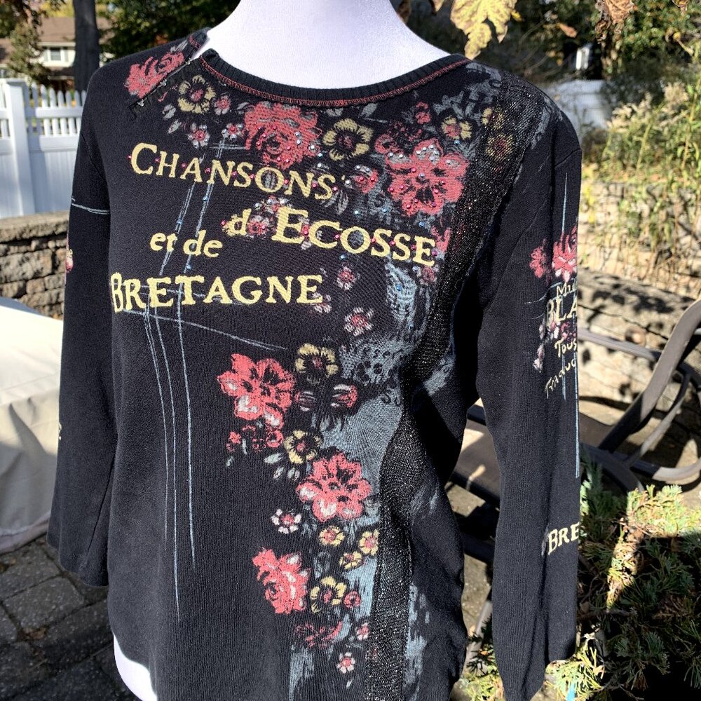 Vtg VANILLA SUGAR  Parisian Studded Top